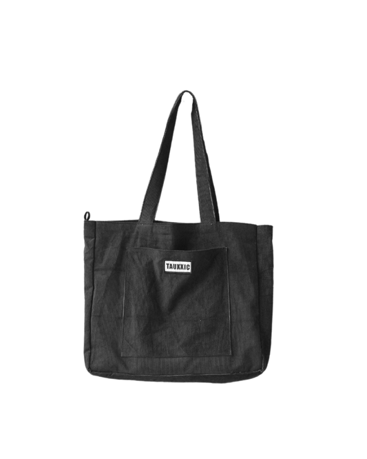 Black Corduroy Tote Bag